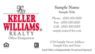 Keller Williams Business Card – horizontal - white design Keller Williams business card - KW-1-WHITE