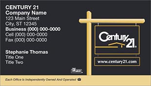 Century 21 Business Card - horizontal - Black - C21-Black-6