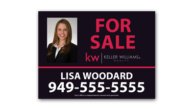 Keller Williams - Yard Sign - Black with photo - 4-ForSale-Photo-KW