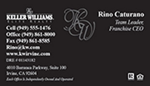 Keller Williams Business Card – horizontal - black bussiness card - KW-1-BLACK