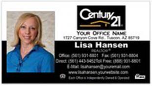 Century 21 Business Card - horizontal - Black and White - With Photo - C21-Black-10