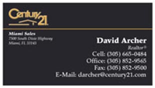 Century 21 Business Card - horizontal - black - C21-Black-2