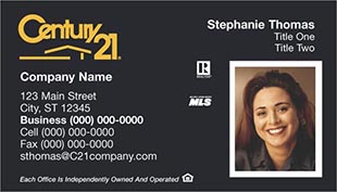 Century 21 Business Card - horizontal - With Photo - C21-Black-5