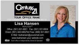 Century 21 Business Card - horizontal - Gray/White with Photo - C21-Black-9