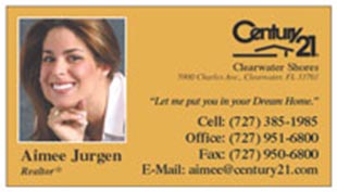 Century 21 Business Card - horizontal - Orange background with photo - C21-Color-10