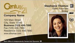 Century 21 Business Card - horizontal - building background with photo - C21-Color-4