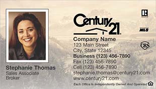 Century 21 Business Card - horizontal - landscape background with agnet photo - C21-Color-7