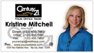 Century 21 Business Card - horizontal - white background with agent photo - C21-white-12