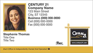 Century 21 Business Card - horizontal - White Background with agent photo - C21-white-16