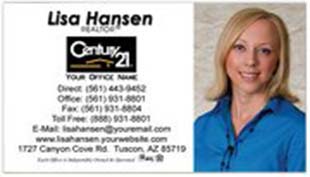 Century 21 Business Card - horizontal - white background with agent photo - C21-white-3