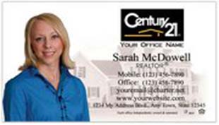 Century 21 Business Card - horizontal - house background image with agent cutout photo - C21-white-5