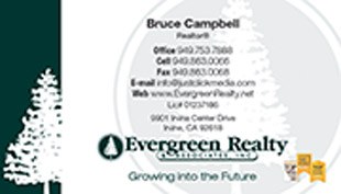 Evergreen Realty Business Card - horizontal - tree background image - EV-1-WHITE