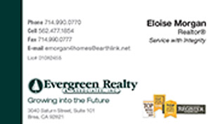 Evergreen Realty Business Card - horizontal - clean simple design - EV-2-WHITE