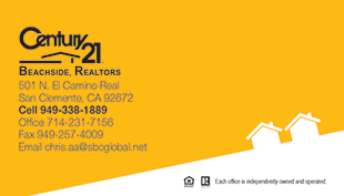 Century 21 Business Card - horizontal - Yellow/white background - C21-Color-11