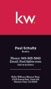 Keller Williams Business Card - Vertical - Red/Black - KW-3-Black