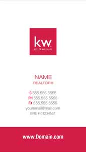 Keller Williams Business Card – Vertical - White - KW-14-White