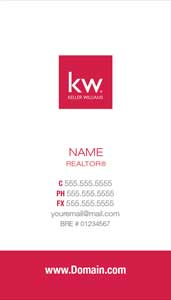 Keller Williams Business Card – Vertical - White - KW-14-White