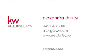 Keller Williams Business Card – Horizontal - White - kw-16-WHT - 2014 logo