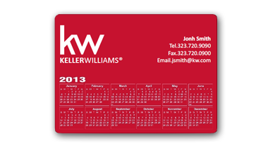 Keller Williams - rectangular Calendar Magent - RED